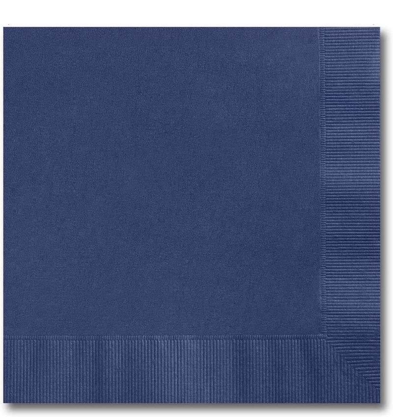 Canopy Street Navy Blue Beverage Napkins / 100 Count Small Napkins / 4 3/4" x 4 3/4" Square Cocktail Event Napkin/Graduation Wedding Baby Shower Party 3 Ply Paper Napkin Pack - Image 1